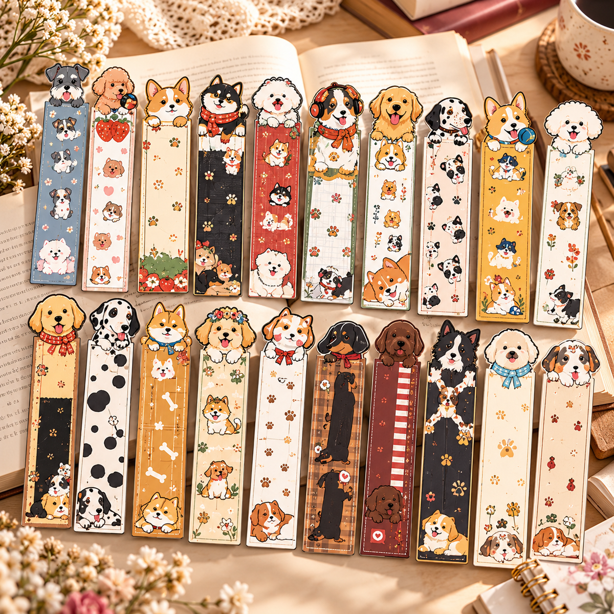 Reading Dog Bookmark Set
