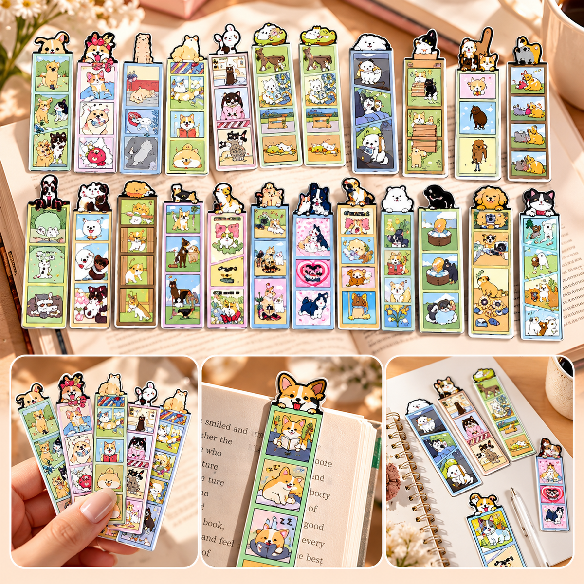 Cartoon Dog World Bookmark Set